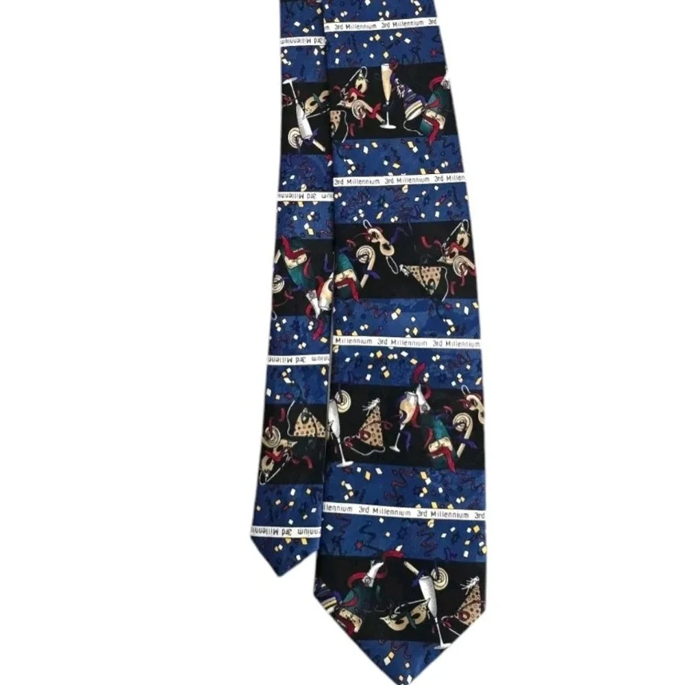 3rd Millennium Mens Year 2000 Y2K New Years Party Neck Tie 3.5in Width 57in Long